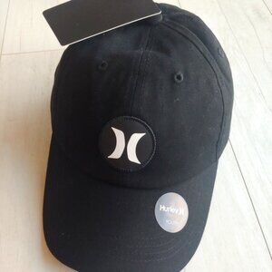 HURLEY NEW Youth Black Strapback Hat Patch Icon